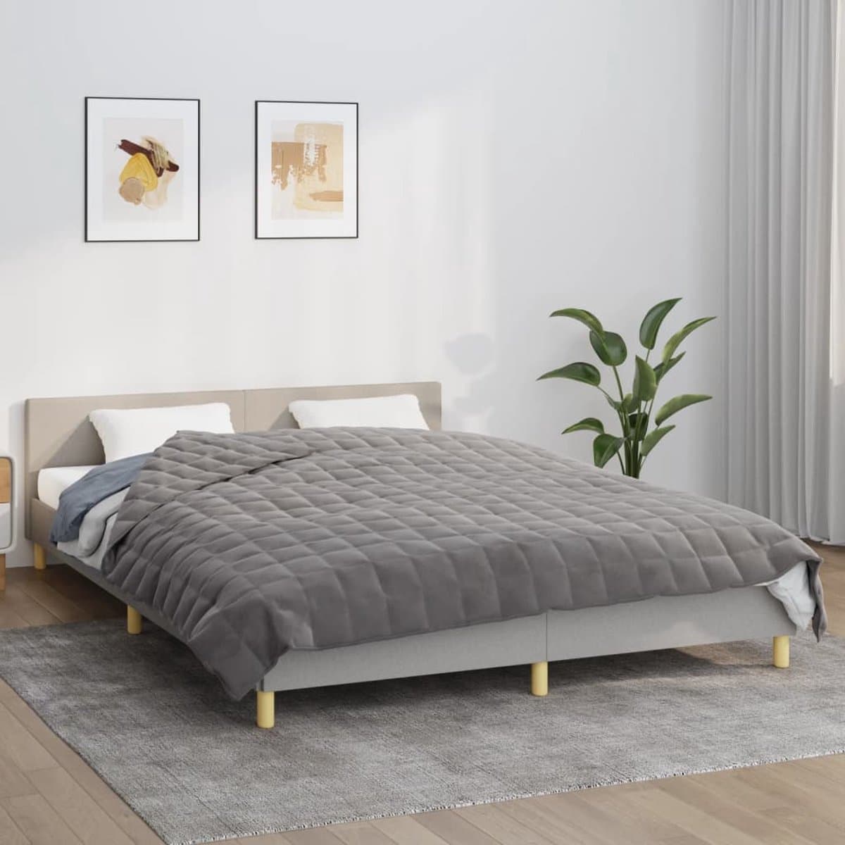 vidaXL Zware Deken - 220 x 240 cm, 15 kg, Grijs