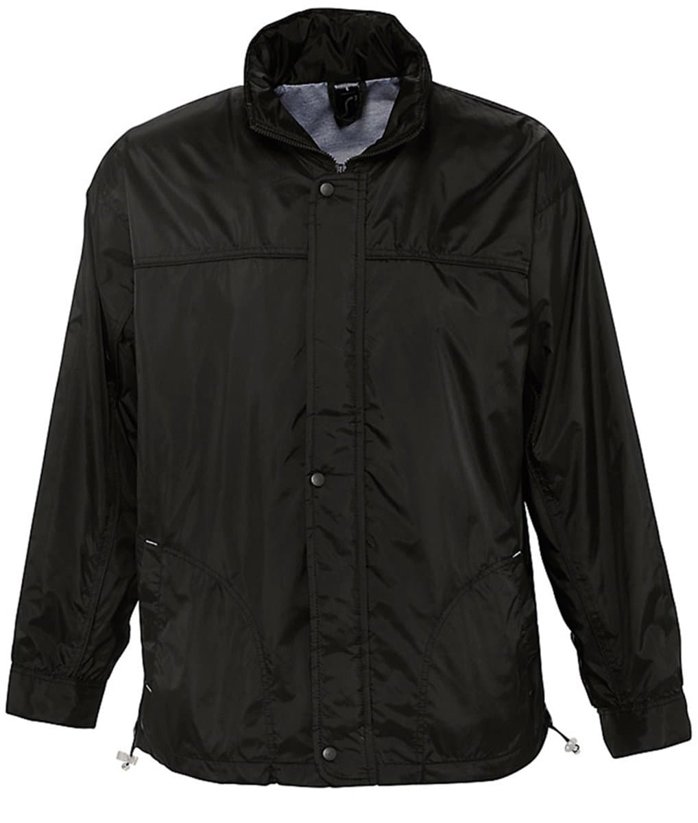 SOLS Mistral Unisex Gevoerde Lichtgewicht Windbreker Jasje (Zwart)