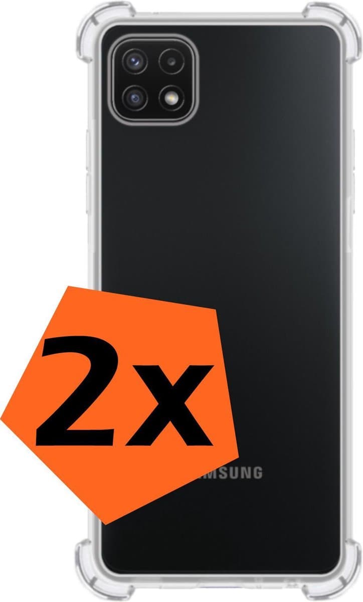Hoes - 2 Stuks - Geschikt voor Samsung Galaxy A22 4G - Sterk & Shockproof - Siliconen Case - Back Cover - Telefoon Hoesje Shock Proof - Transparant