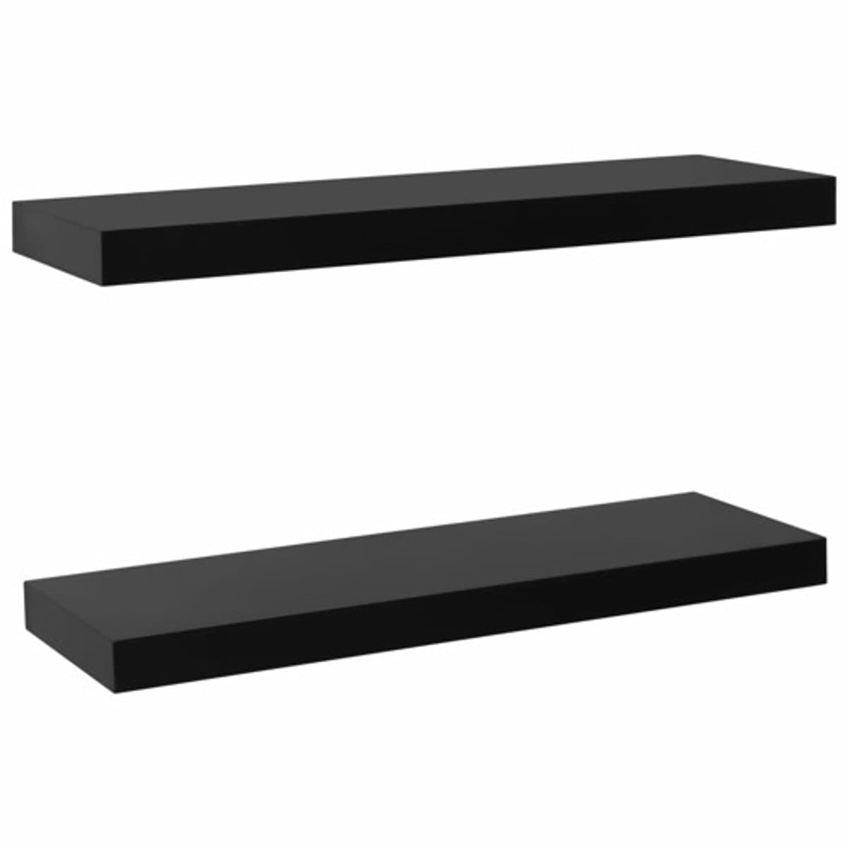 VidaXL drijvende wandplanken - zwart, 60 x 20 x 3,8 cm, 2 stuks