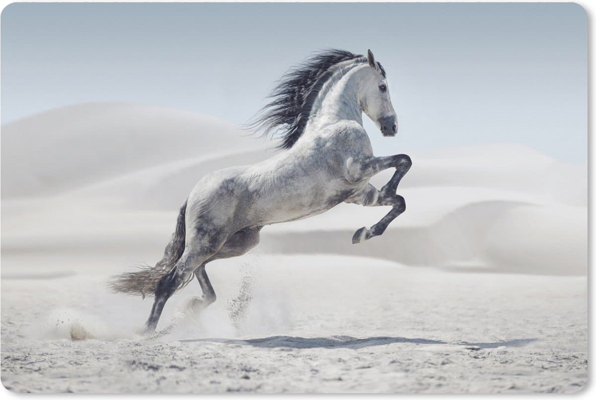 Muismat XXL 90x60 cm - Bureau onderlegger - Bureau mat Paard - Dieren - Zand - Natuur - Bureaumat - Gaming mousepad xl - Bureaulegger groot - Computer deskmat