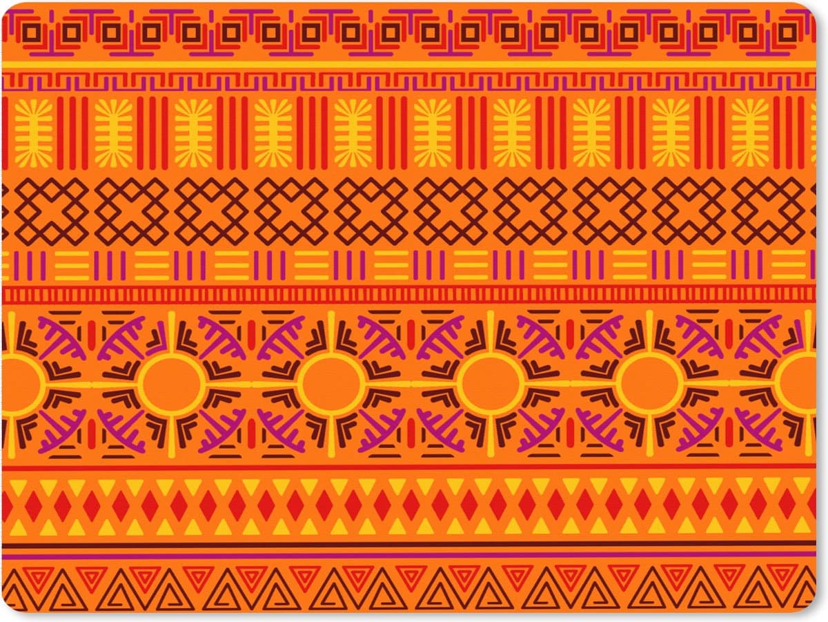 Muismat XXL 80x60 cm - Bureau onderlegger - Bureau mat Patronen - Oranje - Zon - Bureaumat - Gaming mousepad xl - Bureaulegger groot - Computer deskmat