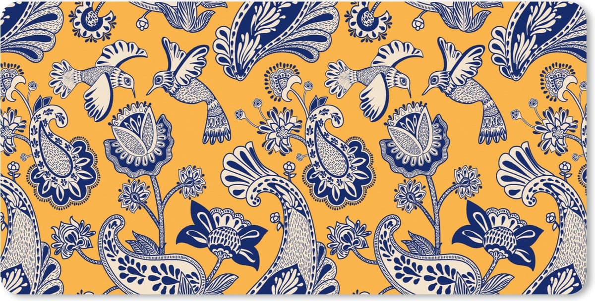 Muismat XXL 120x60 cm - Bureau onderlegger - Bureau mat Jungle - Design - Vogel - Kolibrie - Bureaumat - Gaming mousepad xl - Bureaulegger groot - Computer deskmat