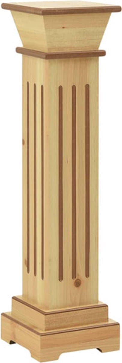 VidaXL Klassieke kolom plantenstandaard - MDF-hout, 17 x 17 x 66 cm, Bruin