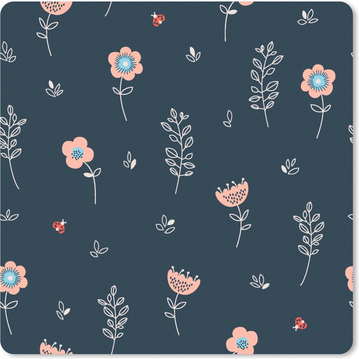 Muismat XXL 60x60 cm - Bureau onderlegger - Bureau mat Bloem - Insecten - Patronen - Bureaumat - Gaming mousepad xl - Bureaulegger groot - Computer deskmat