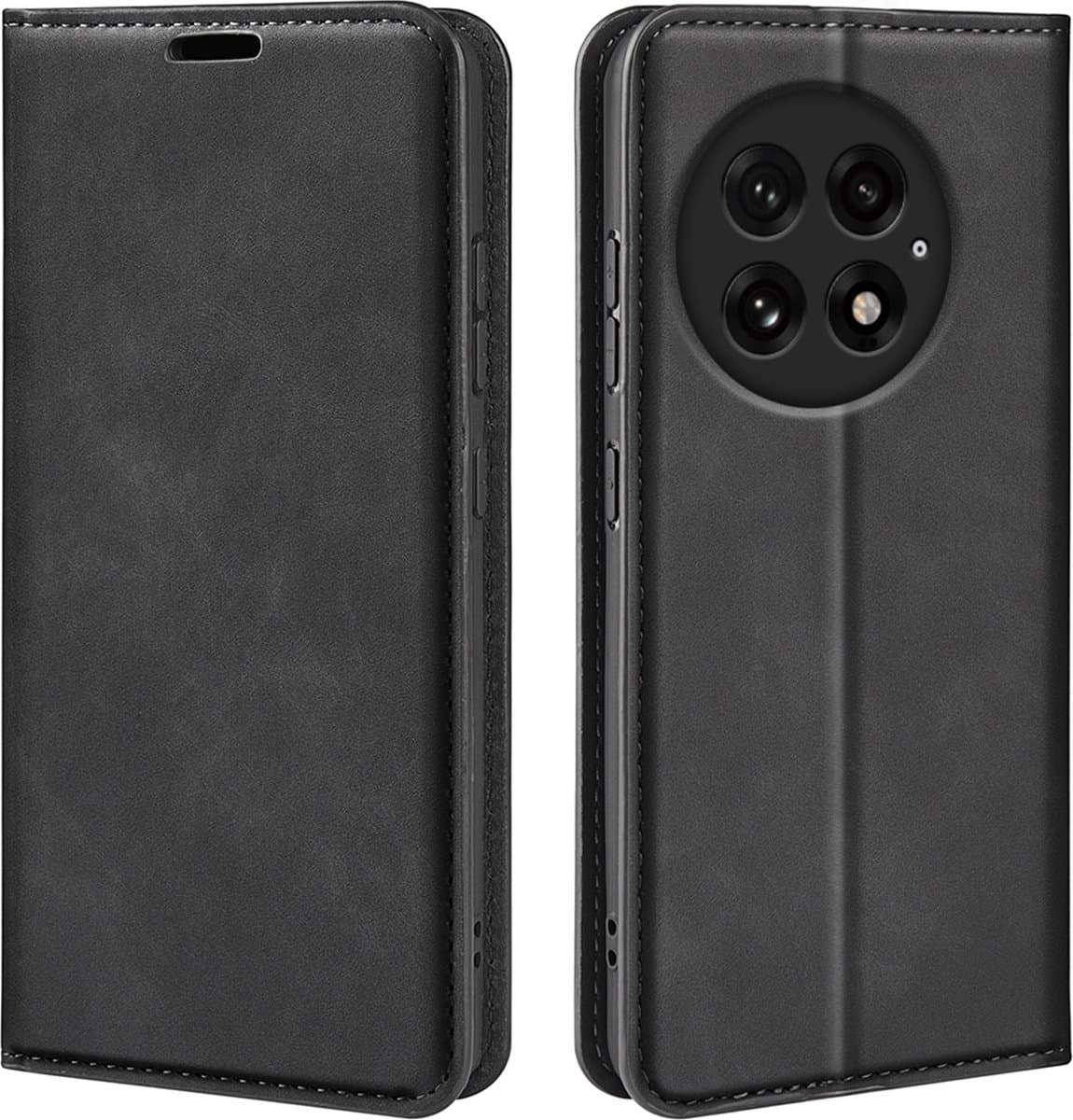 MobyDefend Hoesje - Geschikt voor OnePlus 13 - Luxe Wallet Bookcase (Magnetische Sluiting) - Zwart