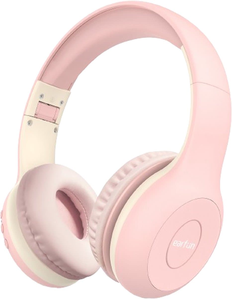 EarFun K2 Kinder Bluetooth Koptelefoon Roze – Volumebegrenzing 85/94 dB – 40u Batterij – Opvouwbaar – Met Microfoon