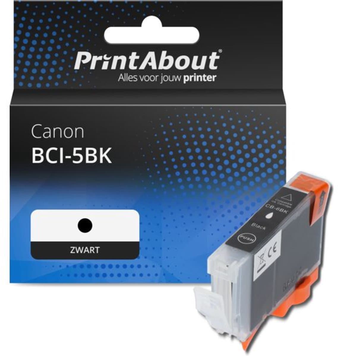 PrintAbout huismerk Inktcartridge BCI-5BK Zwart geschikt voor Canon