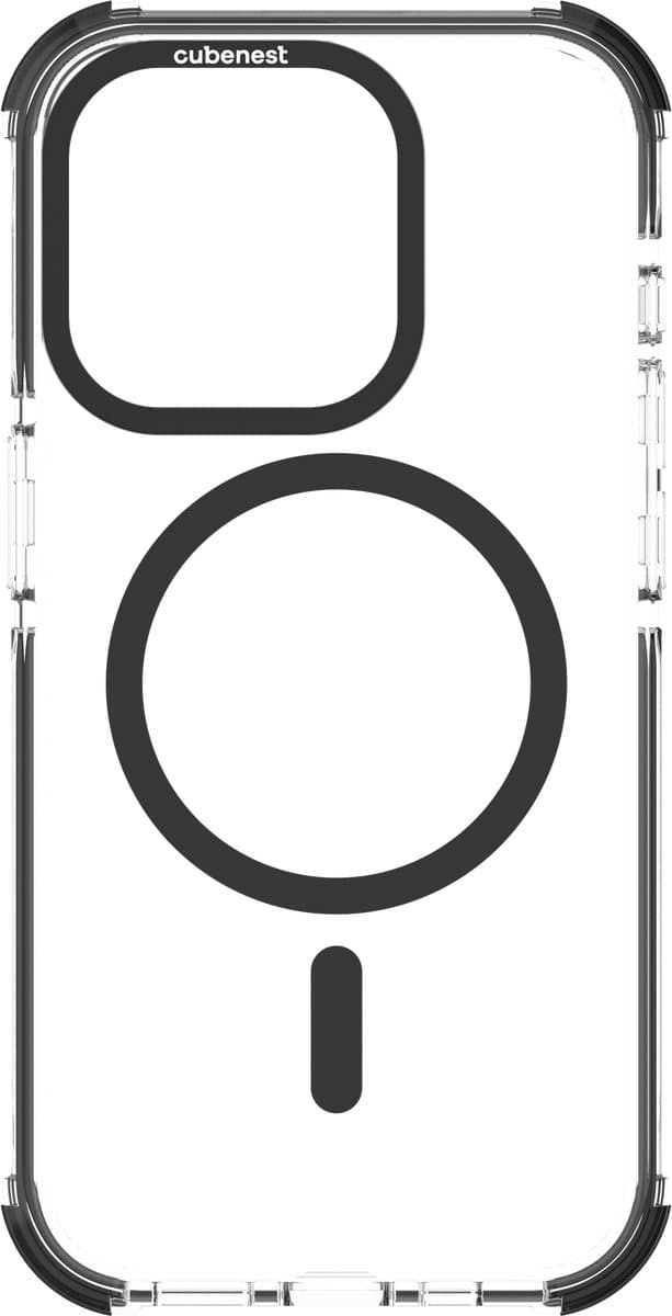 Cubenest iPhone 15 Pro hoesje MagPro Strong Guard - Magnetisch Hoesje - Zwart - Schockproof hoesje