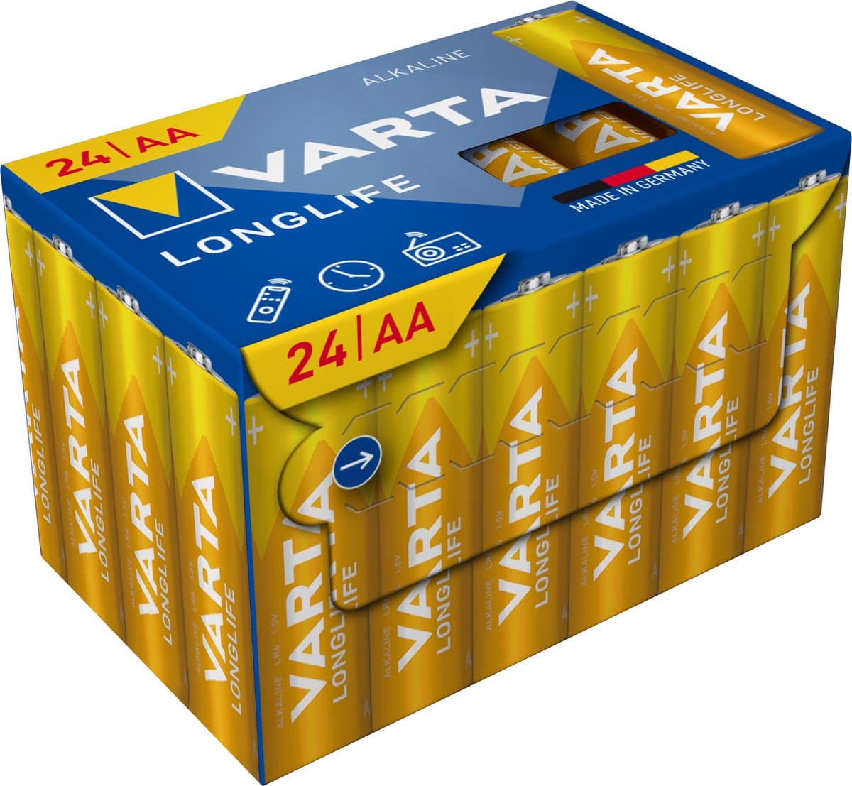 Varta, Wisselpaal Alkaline AA Longlife 24 Stuks, Geel