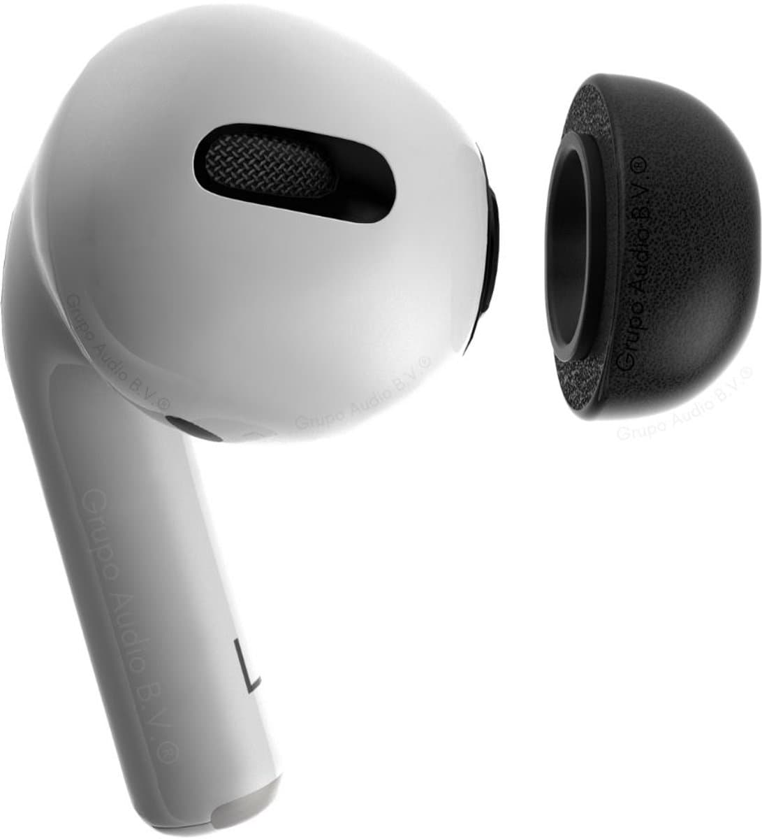 Foam eartips geschikt voor Airpods Pro (2) - zwart - 6× Large - zachte memory foam opzet oortjes - foamigo®