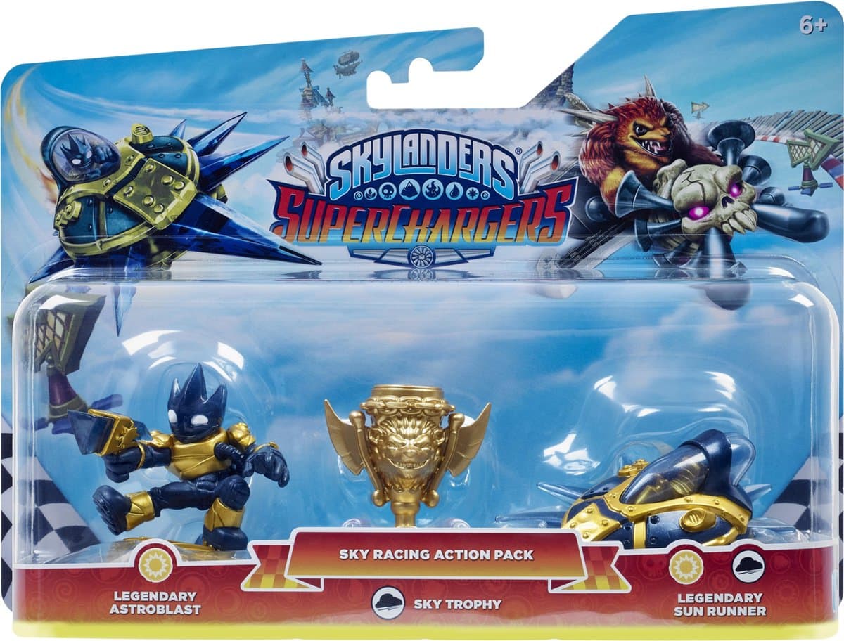 Skylanders Super Chargers: Sky Racing Action Pack Legendary Astroblast, Sky Trophy, Legendary Sun Runner