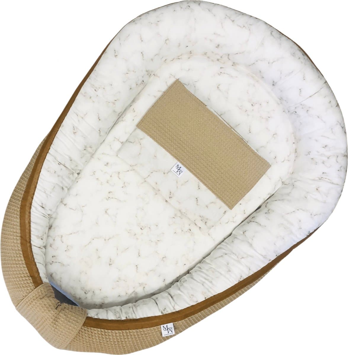 Babynestje Mauties Mama - Natural Marble - Maat M - met Rits - Handgemaakt in Nederland