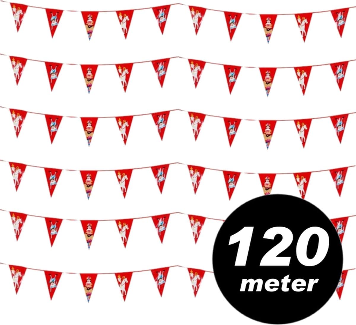 Sinterklaas Vlaggenlijn - 120 meter - Sint en Piet versiering