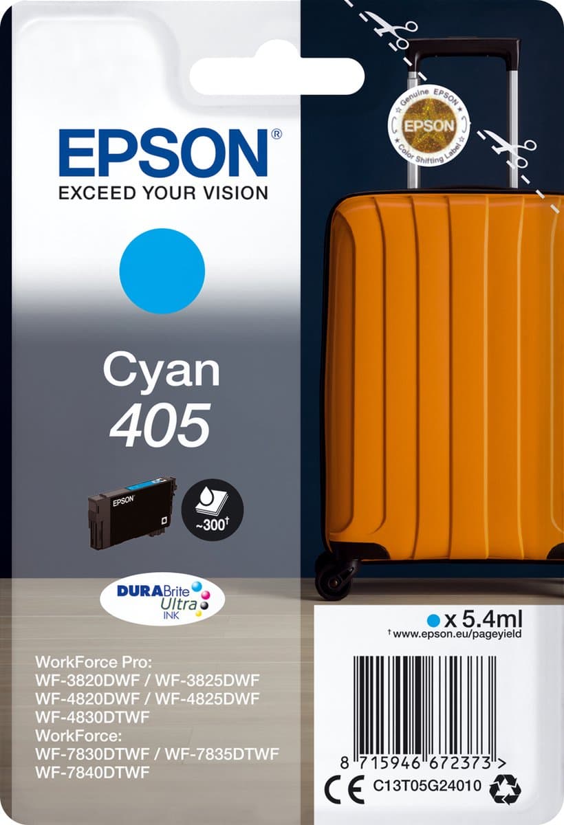 Epson Singlepack Cyan 405 DURABrite Ultra Ink