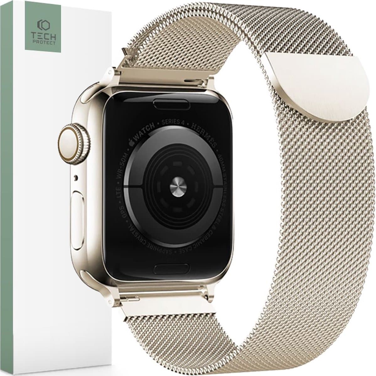 TECH-PROTECT - MILANESEBAND - APPLE WATCH - 4 / 5 / 6 / 7 / 8 / 9 / SE - (38 / 40 / 41 - MM) - STARLIGHT