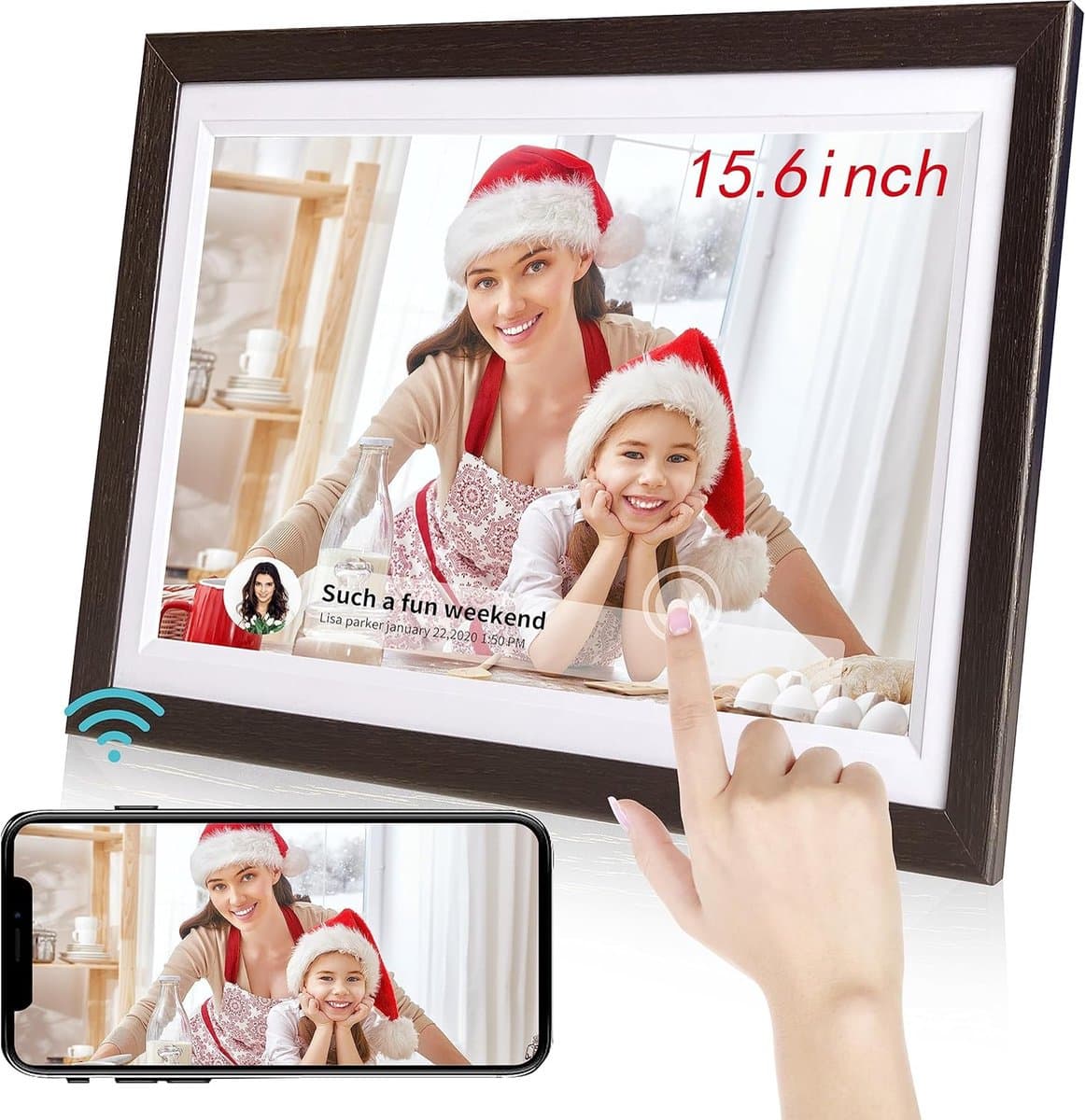 Solacis Digitale fotolijst - Digitale fotolijsten - Digitale fotokader - Digitale fotolijst met wifi - Must have voor in huis!