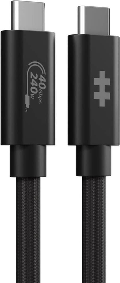 Hyper HyperDrive USB4 Performance Kabel (1.2m) – 40Gbps Gegevensoverdrachtssnelheid – 240W Oplaadkracht – 8K@60Hz Videoresolutie - Zwart