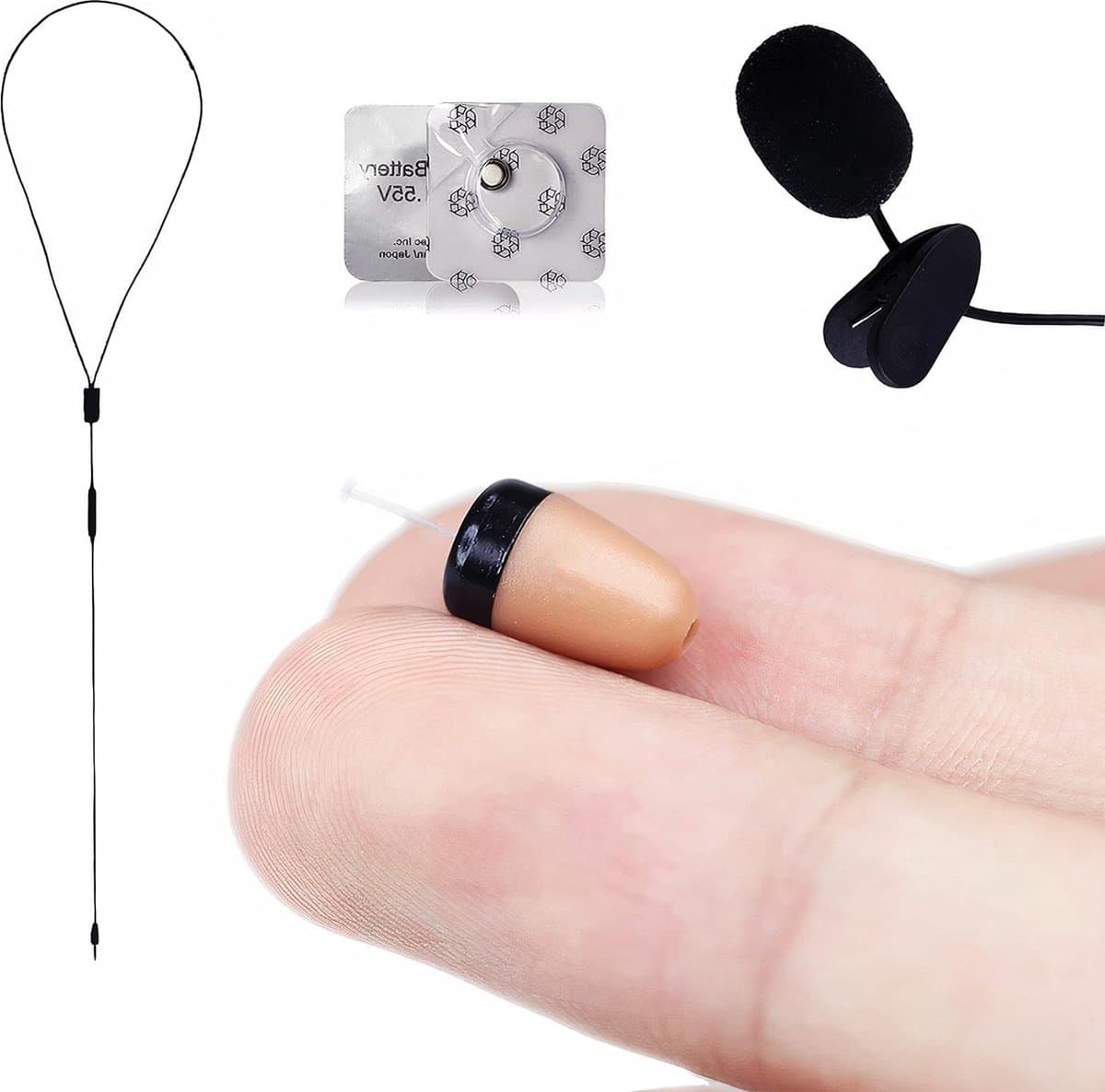Spycam / Spioncamera Draadloze Oortjes Verborgen Mini Onzichtbaar Mobiele Telefoon met Microfoon - Oordopjes Draadloos Invisible Oortjes Hidden (Vip Pro Mini + Microfoon)