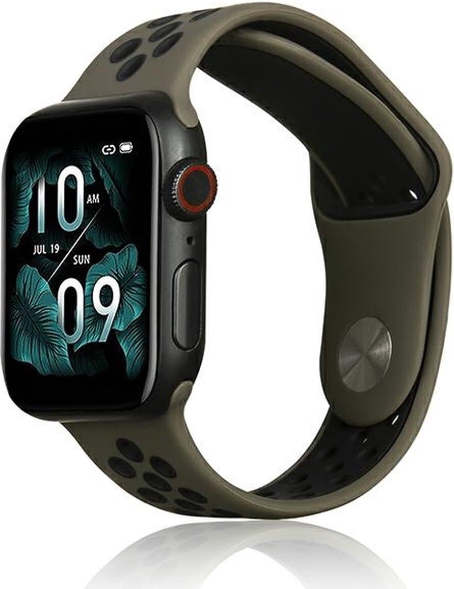 Beline Apple Watch Sport Siliconen band 38/40/41mm bruin/zwart bruin/zwart