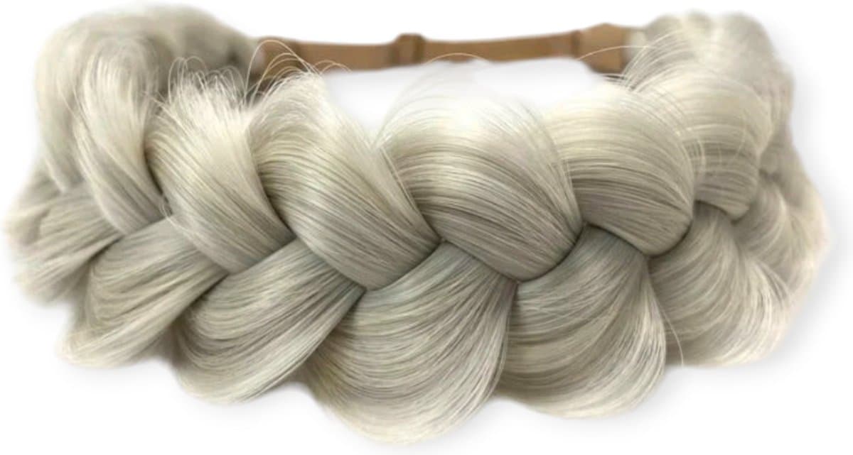 Haarband vlecht vegan hair grey grijs