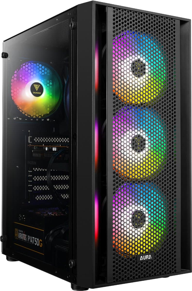 AMD Ryzen 7 5700X RGB Game Computer / AI READY Gaming PC - 16GB (2x8) RAM - 500GB SSD - RTX 5060 8GB - WIFI - Win11 PRO - Aura GC2