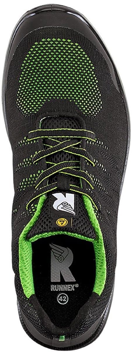 RUNNEX S1P-ESD-Sicherheitshalbschuh SportStar Schwarz/Grün-37