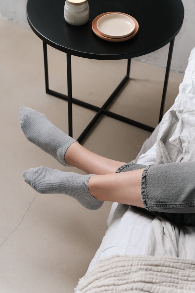 Grijze sneakersokken katoen–naadloos & comfortabel–2 paar–maat 38-40