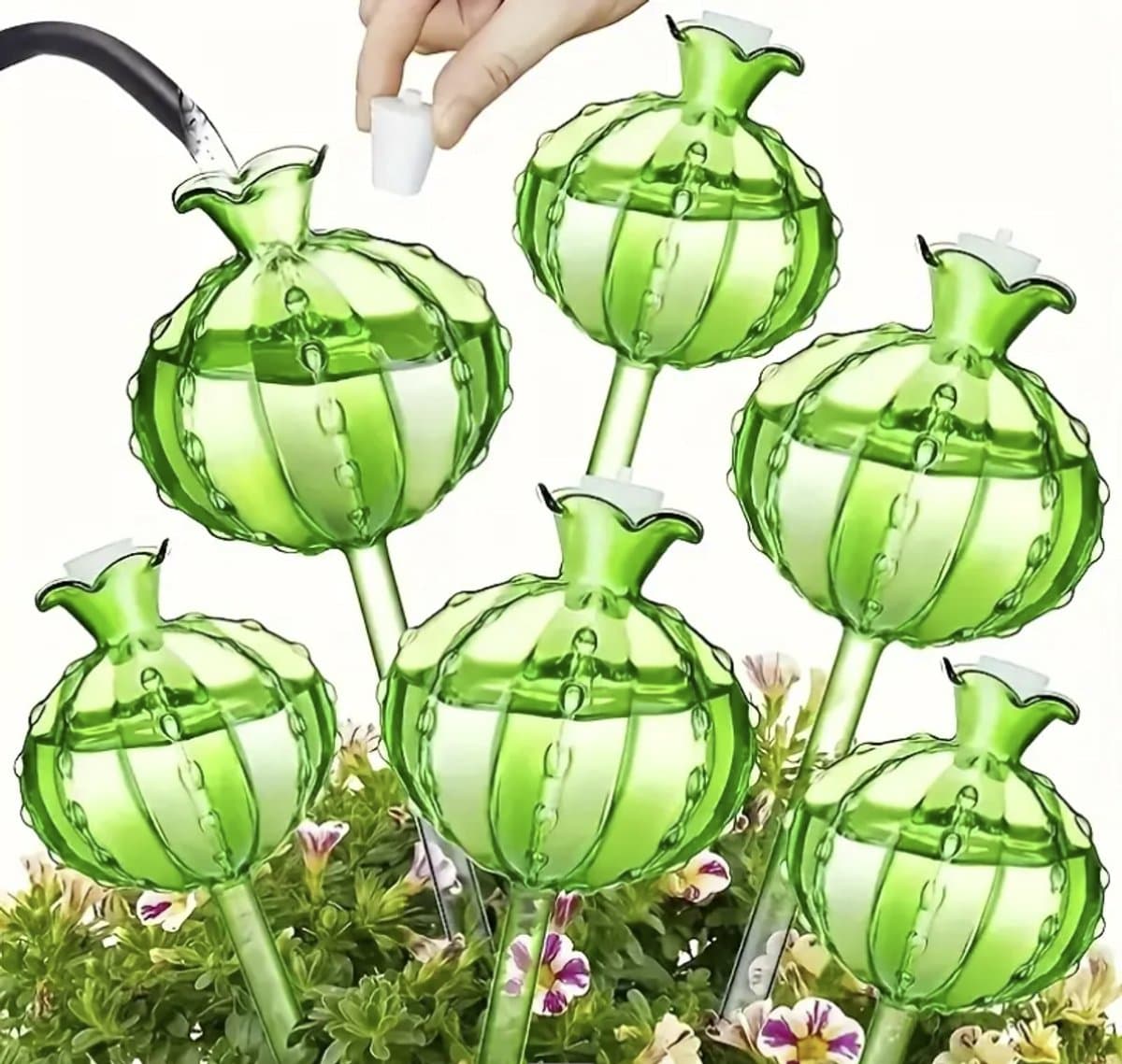 Planten Waterdruppelaars - 6 Stuks - Automatisch Bewateringssysteem - Gieters in Cactusvorm - Kamerplanten & Tuin - Groen