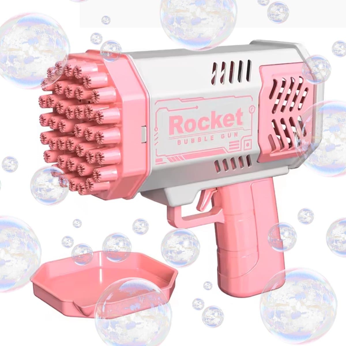 SEVENMOON® LED Bubble Bazooka - Bellenblaas Geweer met 1000 Bubbels en Kleurrijke LED Lichten - Roze