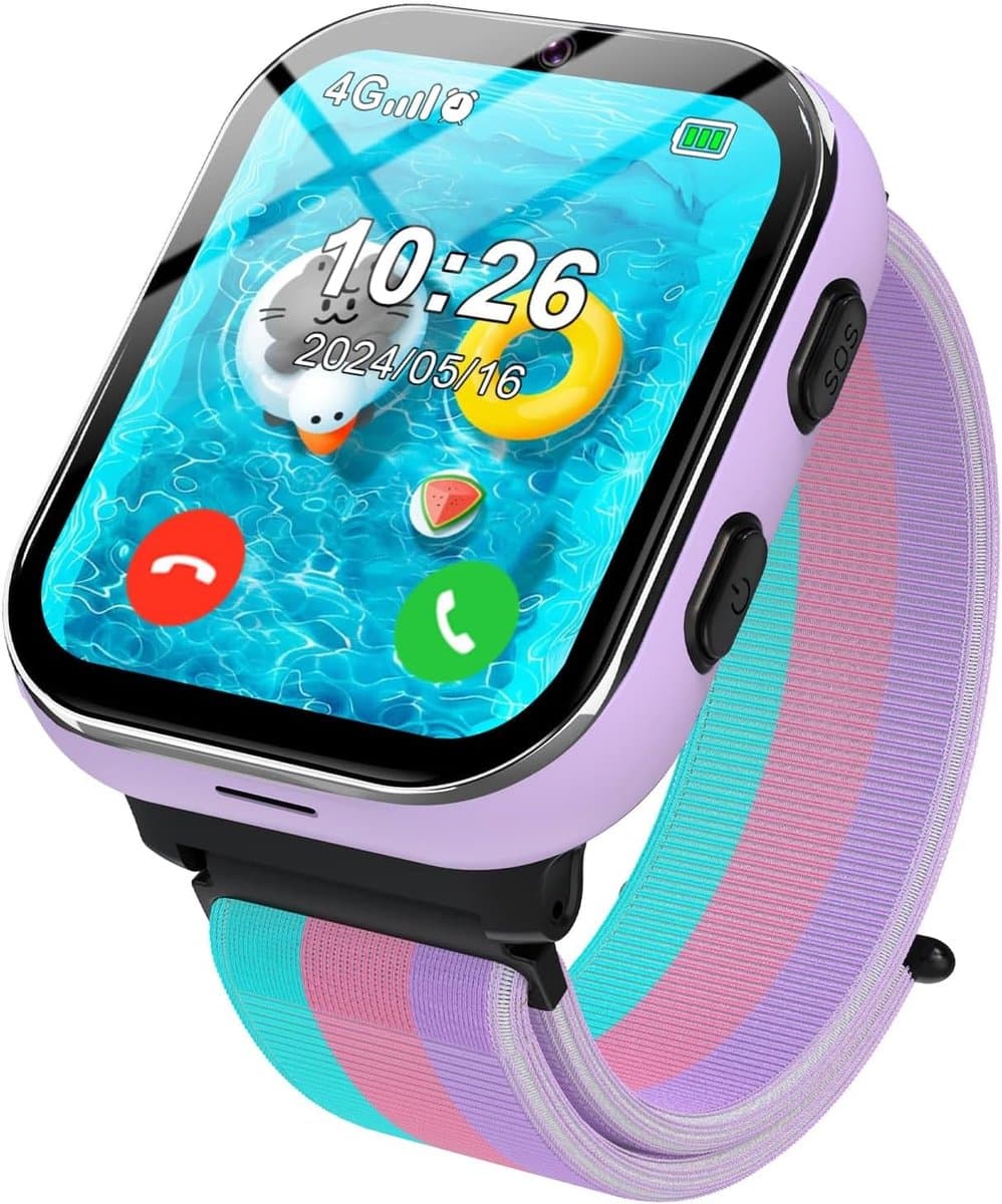 Smartwatch voor kinderen 4G met oproepfunctie en SOS-hulpfunctie