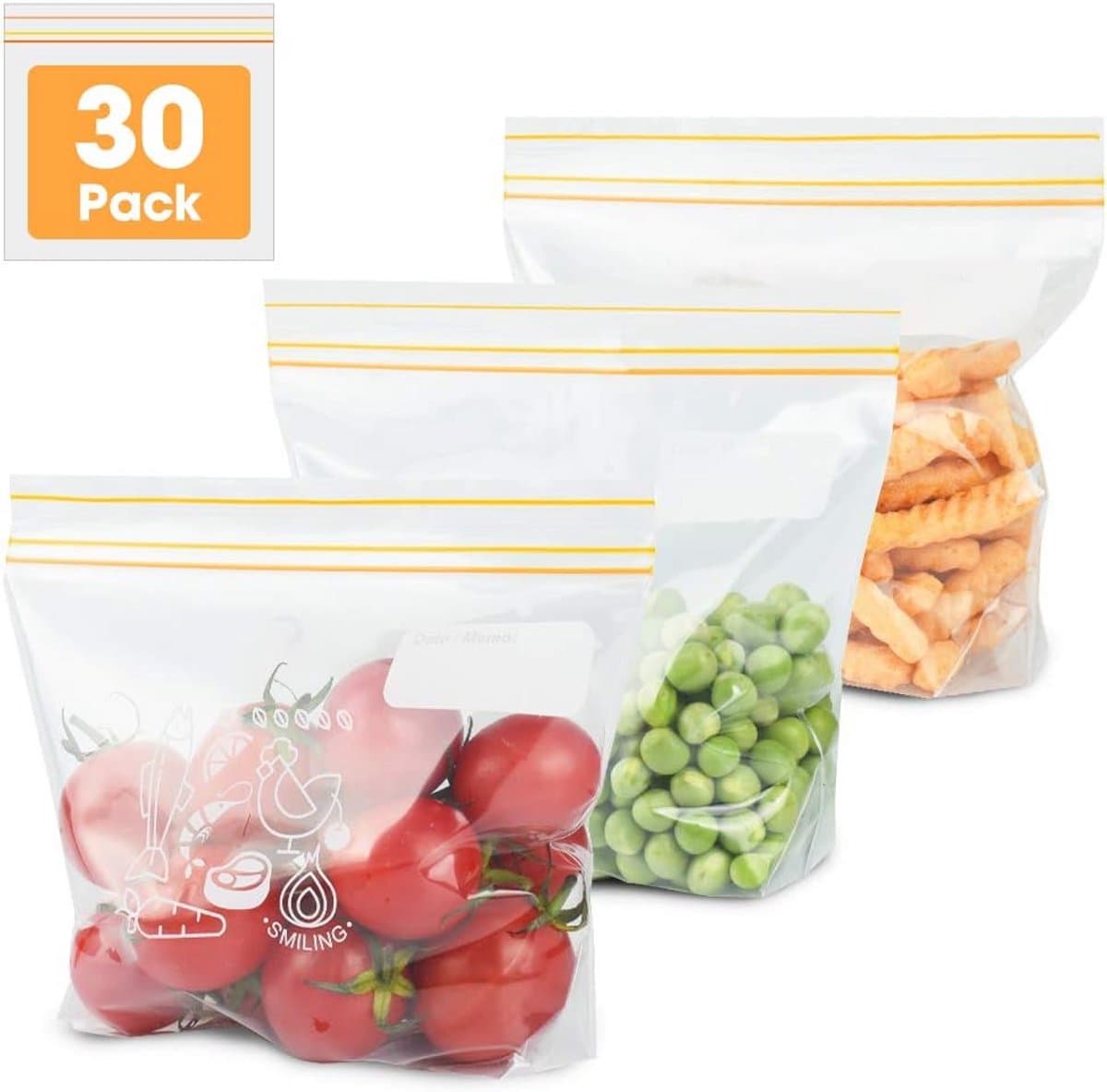 Herbruikbare Vriezer Zakken - Ziplock Voedsel Opslag 30-pack - Klein