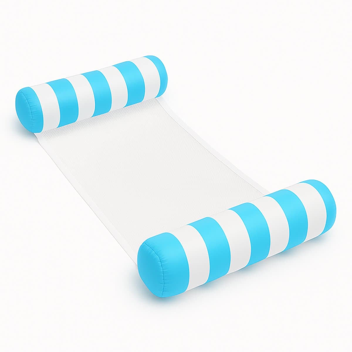 Dicadore - Waterhangmat - Luchtbed Zwembad - Luchtmatras opblaasbaar - Lichtblauw/wit streep - Zwembad/Strand - Waterspeelgoed - Vakantie