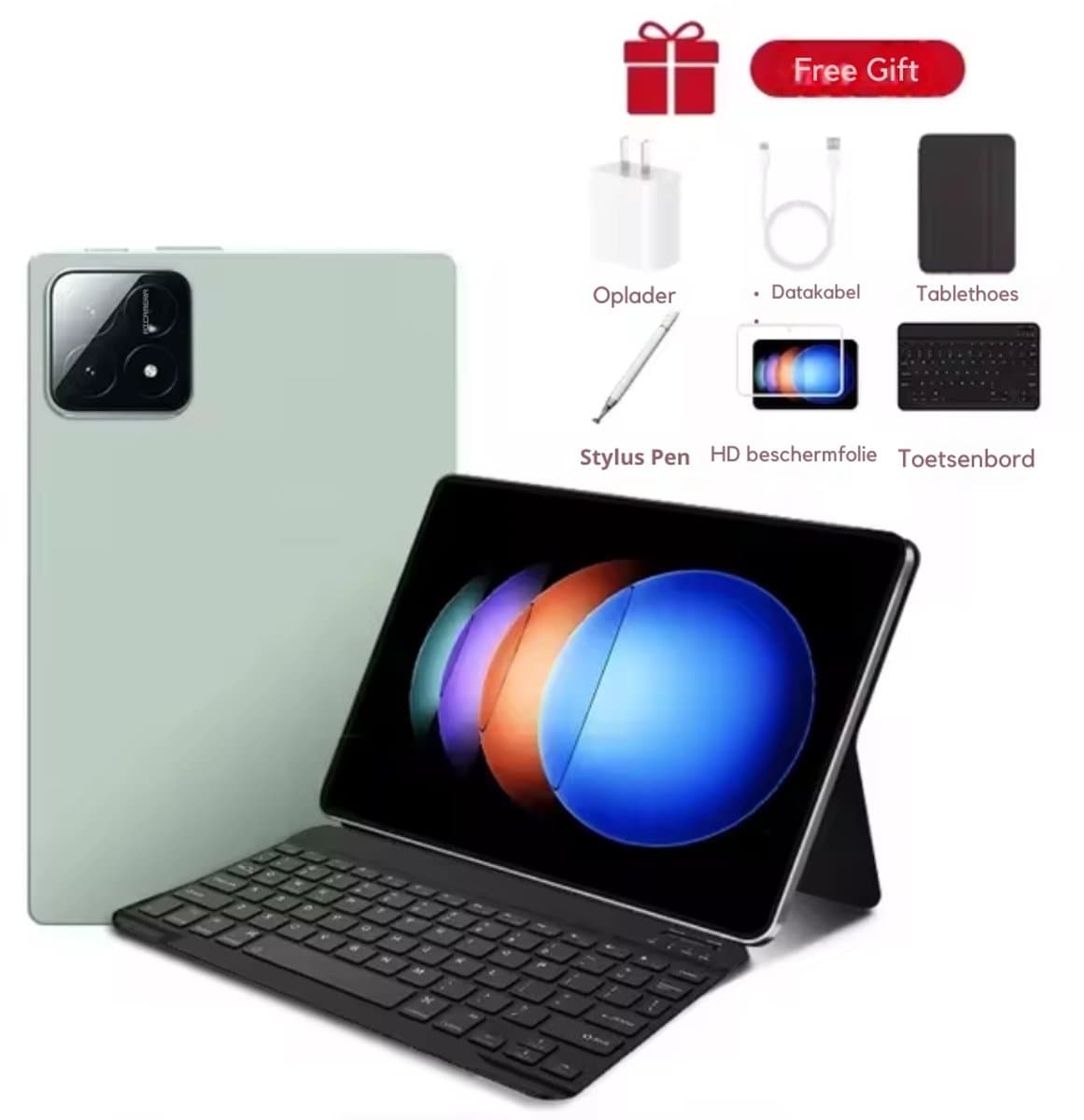 Mookes Tablet Android Snapdragon888 11Inch Hd 16GB 1TB 12000Mah 5G Dual Sim Bluetooth Wifi Gps Tablet - Green