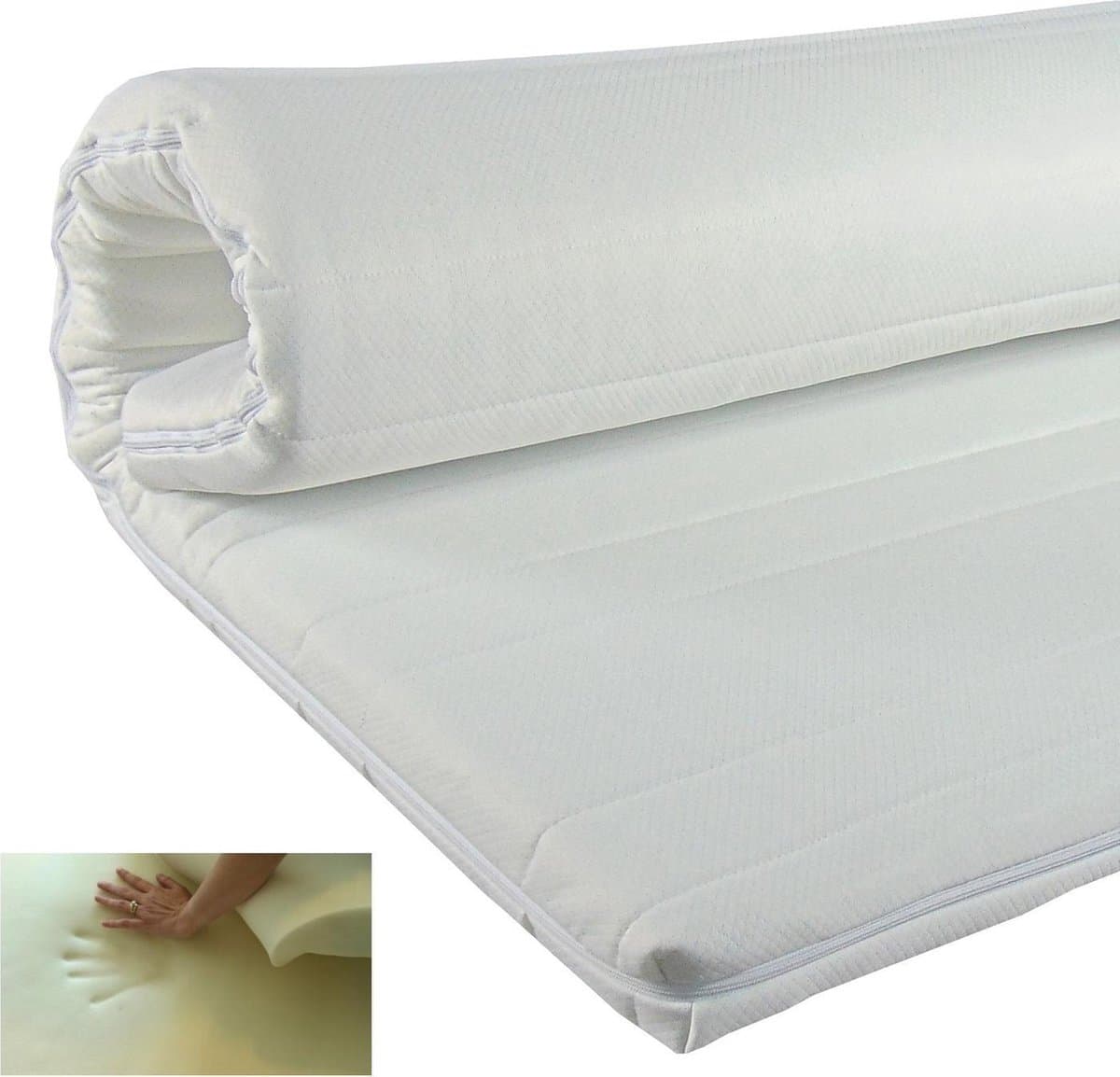 Slaaploods.nl Topdekmatras - Traagschuim Comfort - 80x190 cm - Dikte 8 cm
