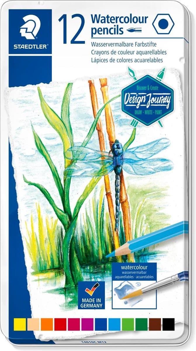 STAEDTLER aquarel kleurpotloden - metalen etui 12 st