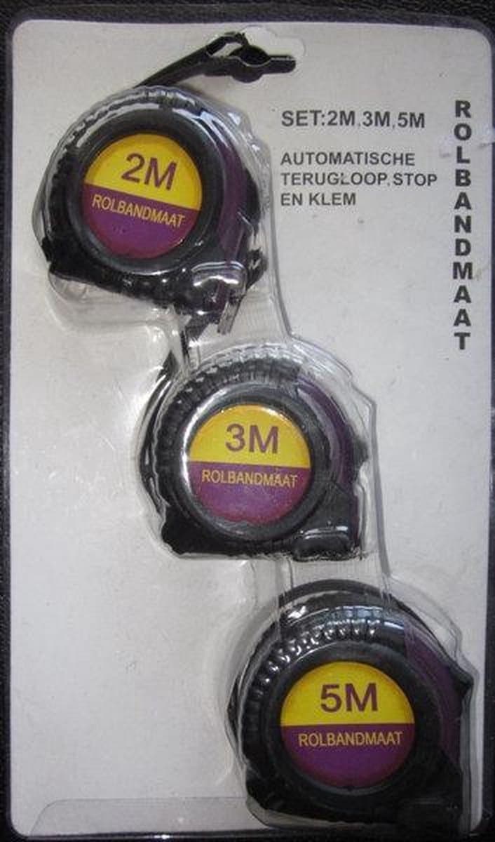 Rolmaat set 3 stuks