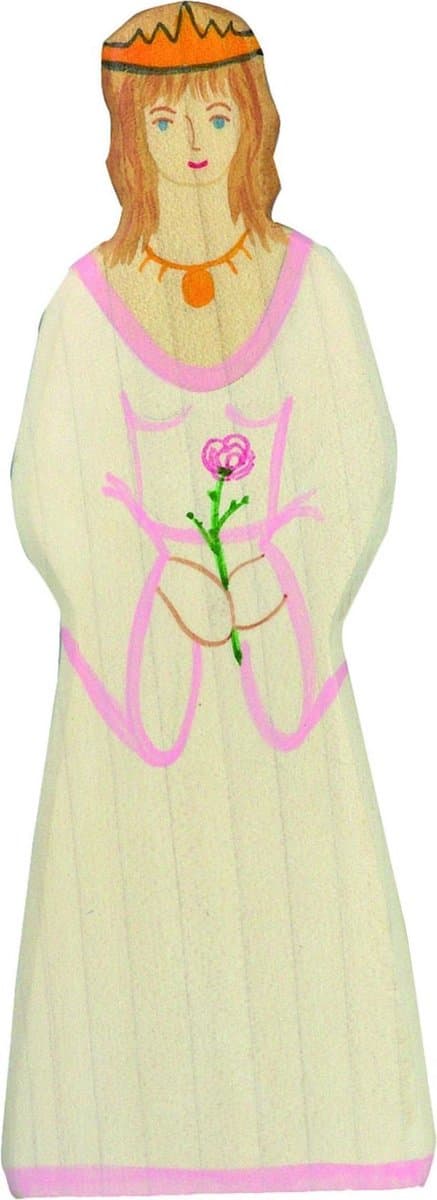 HOLZTIGER Sprookjes En Ridders - Prinses - 6X2X16Cm - Houten Figuur - Handgemaakt