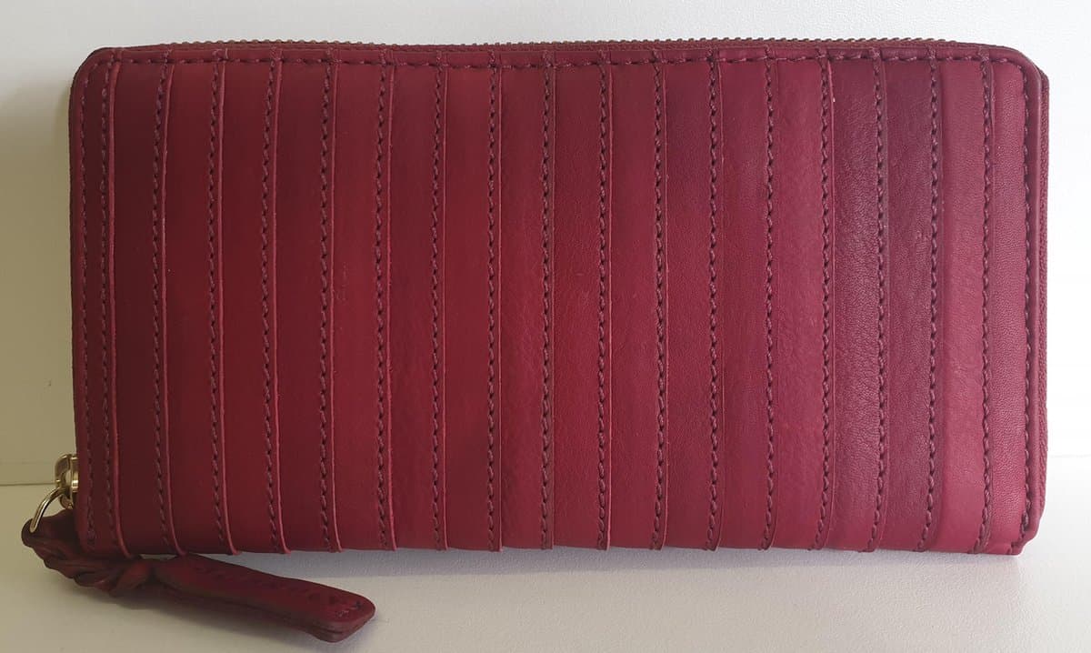 Burkely Ritsportemonnee Ribbel - groot - Oxblood