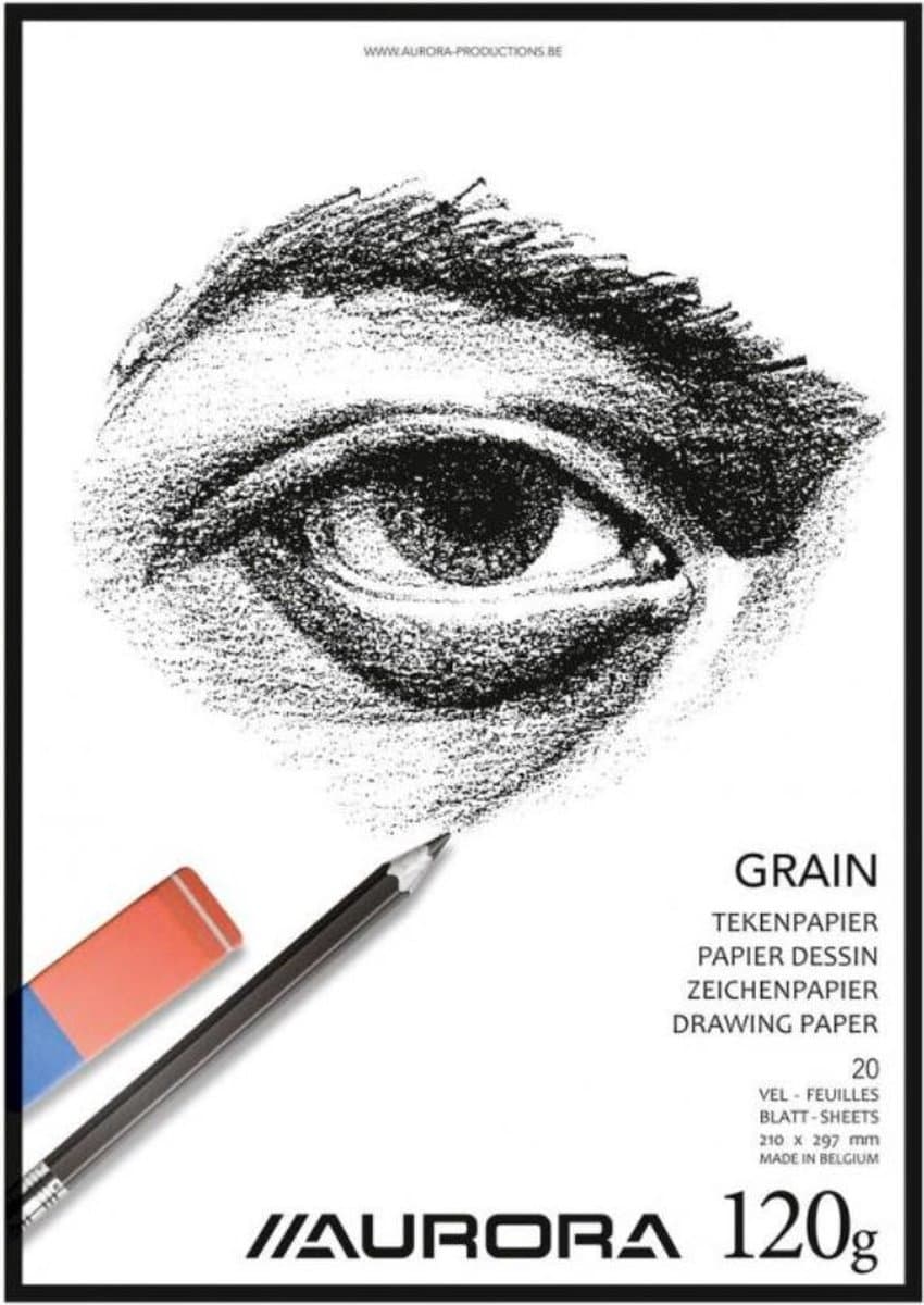 Aurora Tekenblok - Grain - Tekenpapier - Schetsblok - A3 - 120g - 20 vel