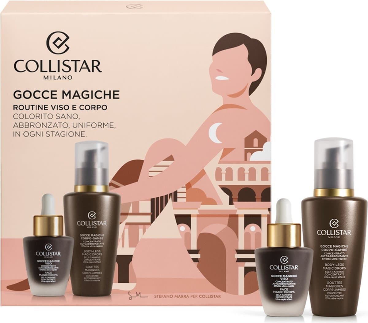 Collistar Sun Self Tan Pakket Face & Body Routine Magic Drops Set