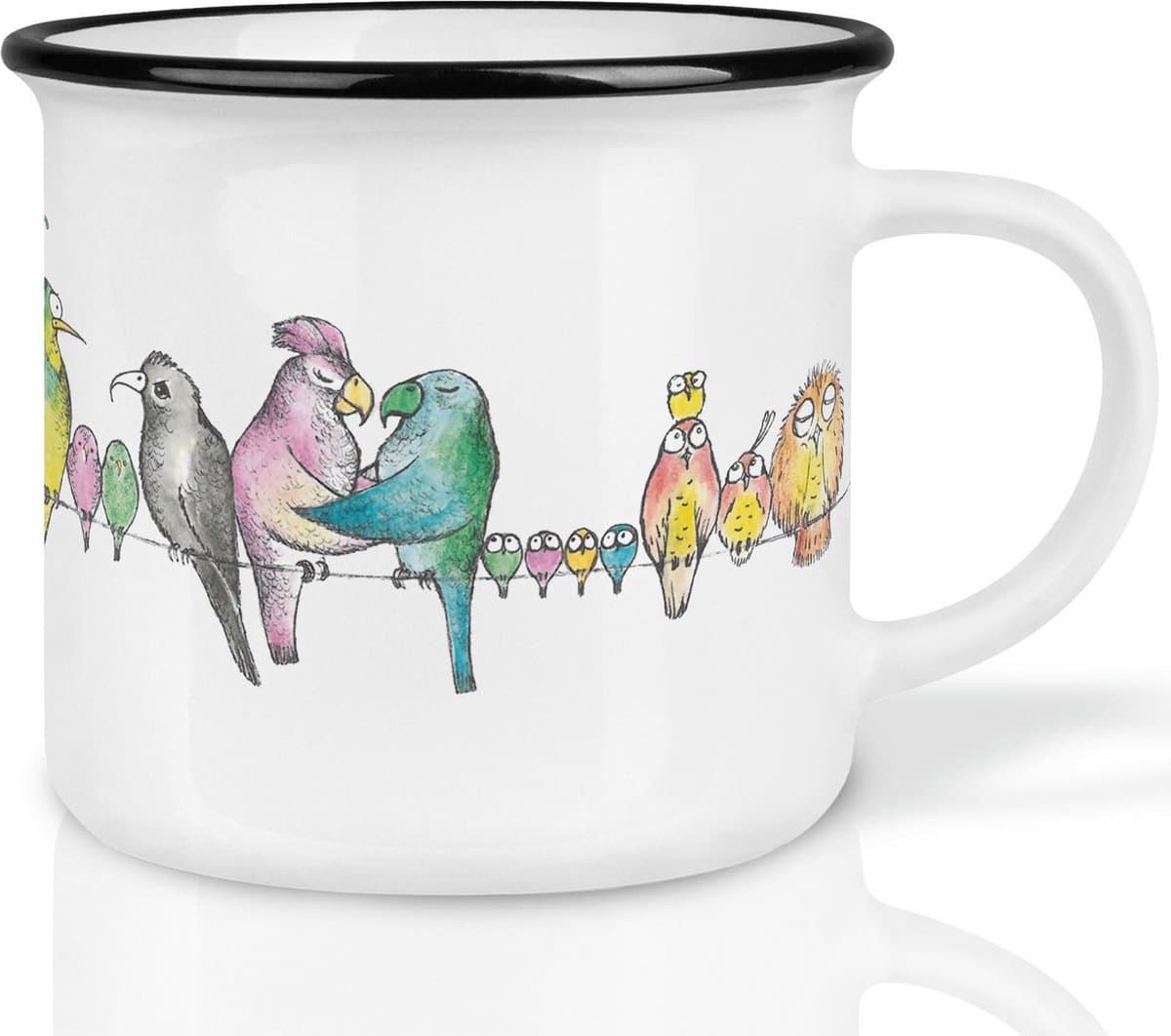 Mok keramiek - bird parade - Ligarti