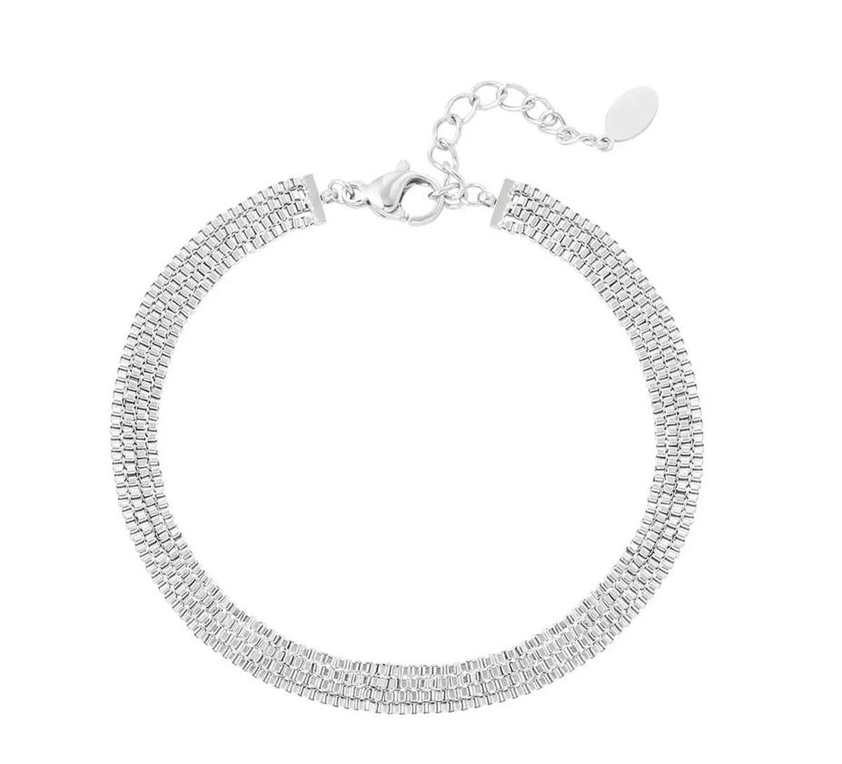 Platte stainless steel armband