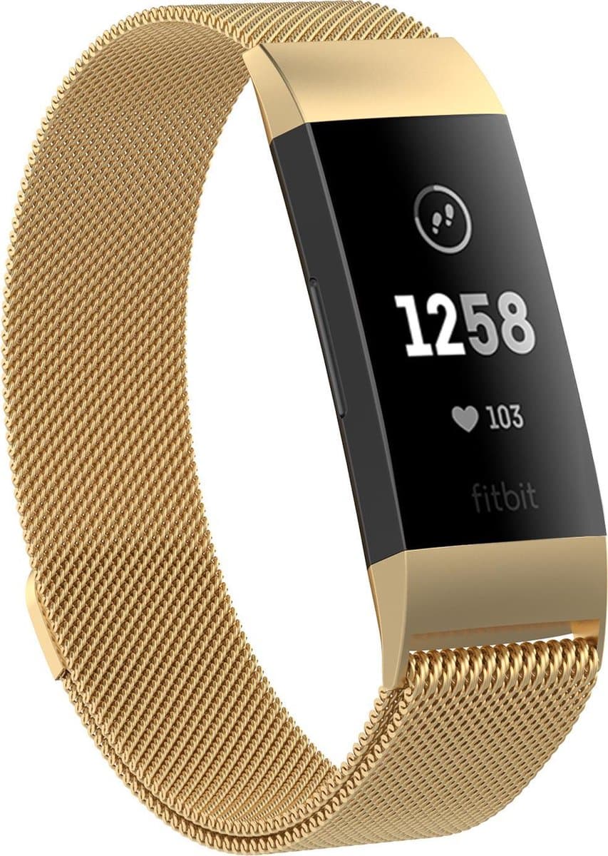 Milanees bandje - Fitbit Charge 4 Bandje - Goud