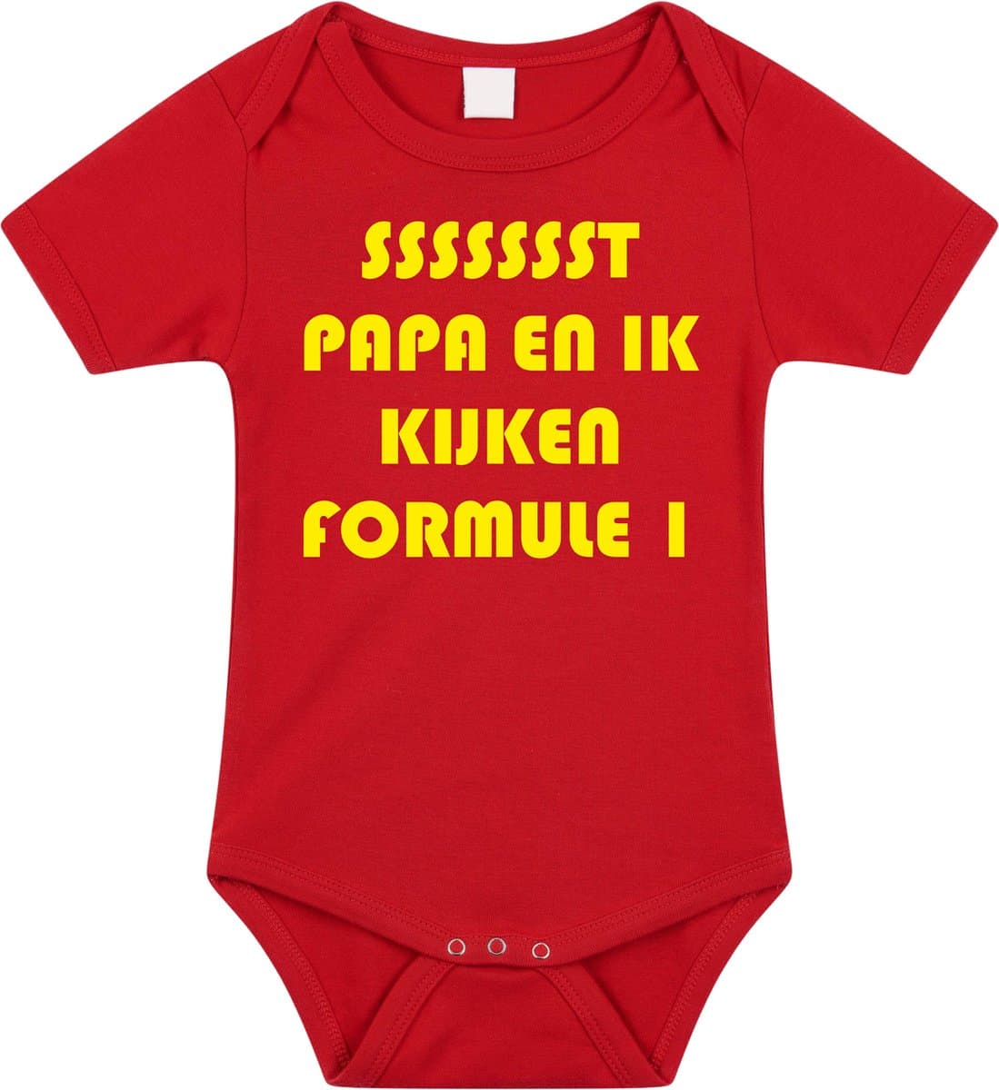 Rompertjes baby - papa en ik kijken formule 1- baby kleding met tekst - kraamcadeau jongen - maat 56 rood