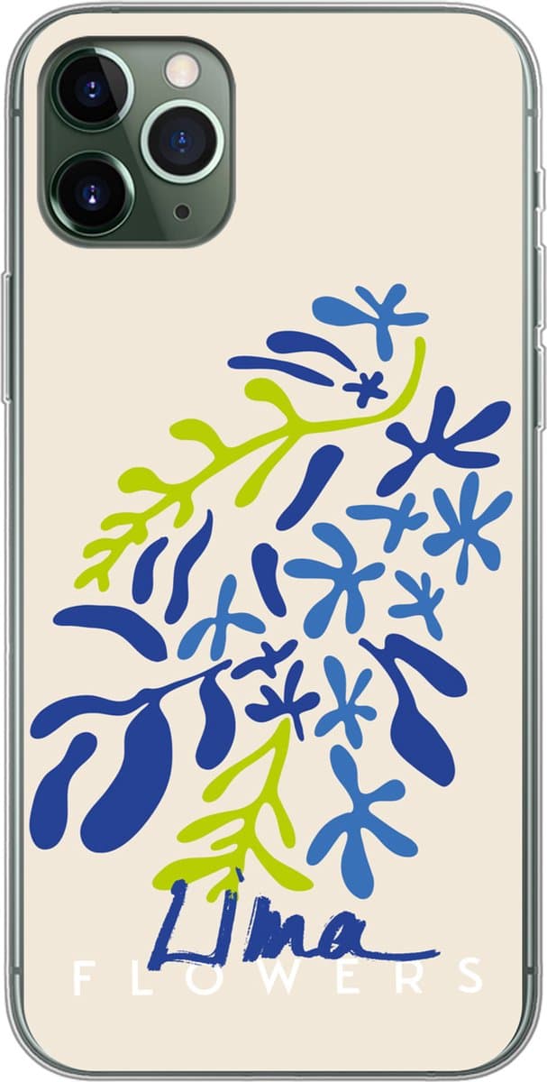 Telefoonhoesje Geschikt voor iPhone 11 Pro Max hoesje - Bloem - Bladeren - Lima - Siliconen Telefoonhoesje Telefoonhoesje