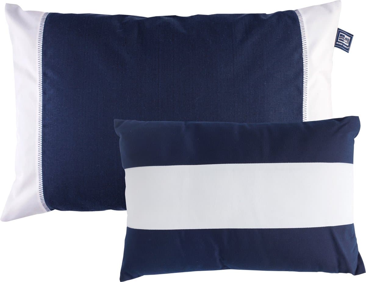 Marine Business Waterproof donkerblauwe witte Kussens - 2 stuks