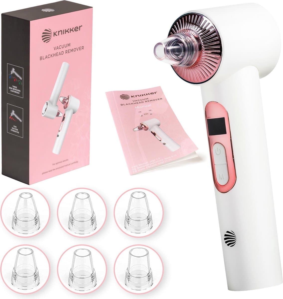 Knikker Blackhead Remover Vacuum - Mee Eter Verwijderaar - Wit
