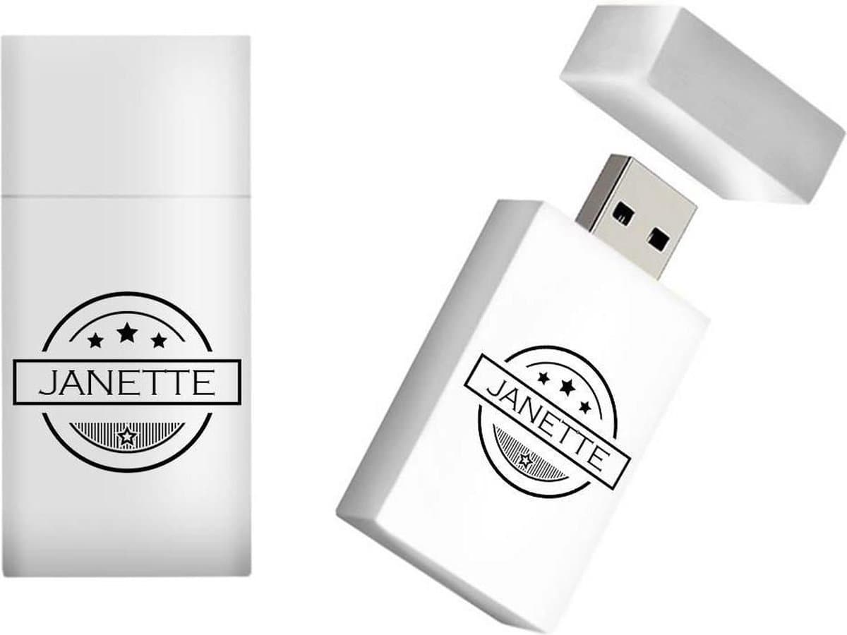 JANETTE naam kado verjaardagscadeau cadeau usb stick 16GB - naam cadeau, gefeliciteerd cadeau