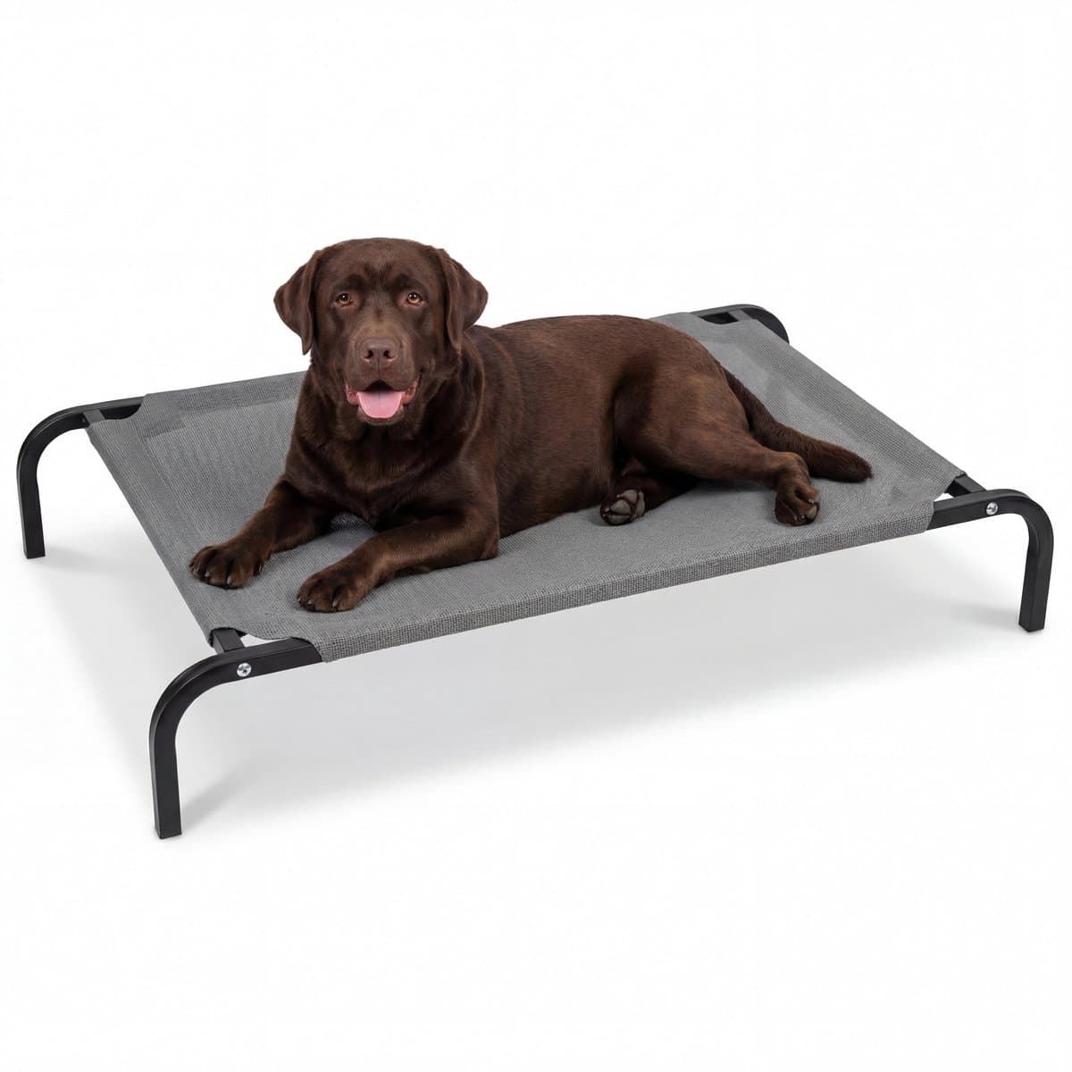 JAXY Hondenbed - Hondenstretcher Binnen & Buiten - Honden Ligbed Orthopedisch - Hondenbed Op Pootjes - Maat L - Donkergrijs